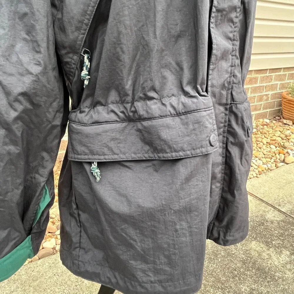Vintage Timberland Womens Size S Rugged Corey Jacket Black/Green Nylon Fall 1997
